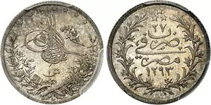 GWvg - IX}鍑A1 PIASTRE ABDUL HAMID II 1293/27 AH PCG MS 67 gbv |bvAAbN