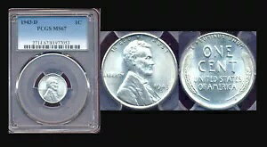1943-D 1C PCGS MS67-���A �A���[�W���O �~���g ���X�^�[ �X���[�� �����J�[�� �Z���g