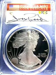 2019 W �A�����J�� �V���o�[ �C�[�O�� PCGS PF70 DCam JIM PEED POP 3 FLAG LABEL PCGS