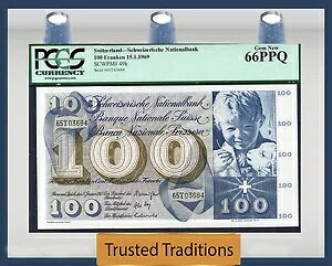 TT PK 49k 1969 �X�C�X 100 �t�����P�� PCGS 66 PPQ ��� �V�i �ǂ���㎿�ł͂���܂���!