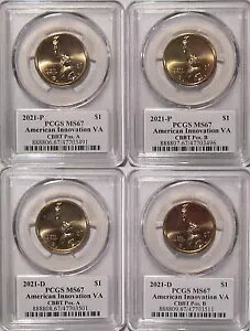 2021 P & D Cmx[V h VA xC ubW gl PCGS MS67 |WV A & B