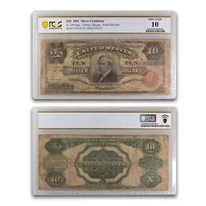 1891 �N $10 �V���o�[ �ؖ��� �w���h���b�N �g�D�[���X�g�[�� VG-10 PCGS(Fr#299)