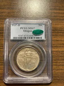 1937-D �I���S�� �V���o�[ �n�[�t�_���[�L�O 50C PCGS MS 67 CAC ���A �O���[�h