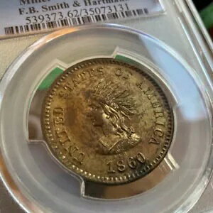 1860NFB SMITH & HARTMANN M-NY-818 uX CfBA PCGS MS62 NYC g[h g[N
