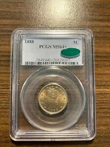 1888-P ���o�e�B �j�b�P�� V �j�b�P�� 5C PCGS MS 64+ PLUS CAC �^�C�v 2�A�uCENTS�v���A�t��