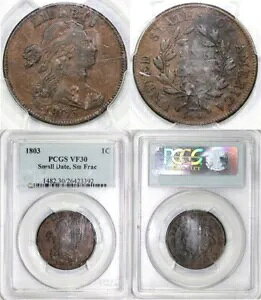 1803 1c S-247 �X���[�� �f�C�g �X���[�� �t���N �h���[�v �o�X�g ���[�W �Z���g PCGS VF 30