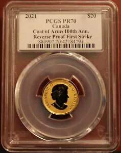 ?? 2021 �J�i�_ $20 �S�[���h��� PR70 PCGS REV PR 1st Strike SIG�B S.�u�����g??