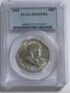 1961 �t�����N���� �V���o�[ 0.5 �h�� - PCGS MS65 FBL - �L�[���t