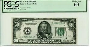 FR 2100-D 1928 $50 �A�M������s�� PCGS 63 �I�� �V�i