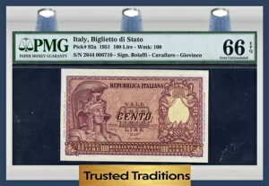 TT PK 92a 1951 C^A 100  PMG 66 EPQ WF |bv mĂō 1 !