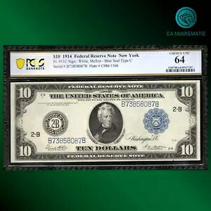 Fr.911C 1914 �h�� 10 �h���A�M������s���j���[���[�N�APCGS 64 UNC�A58087