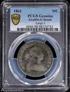 1803 50c �h���[�v �o�X�g �n�[�t�_���[ PCGS �{���� G �f�B�e�[�� |��3