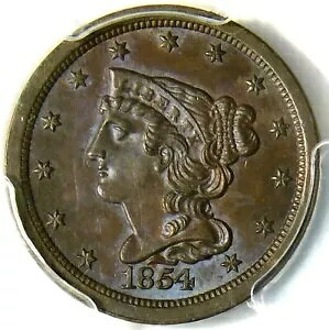 ???????????????PCGS MS64 BN 1854 �҂ݍ��݃w�A �n�[�t�Z���g