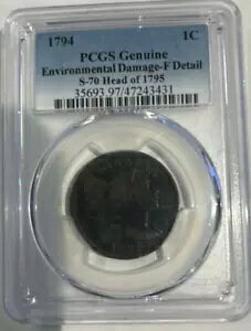 1794 1C 1795 �N�̃w�b�h�AS-70�A -- ���_���[�W -- PCGS ���K�i�B�ׂ����f�B�e�[��