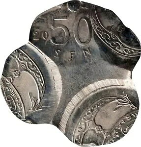 ER341 �}���[�V�A�B�~���g�G���[ -- Quadruple Struck -- 50 Sen�A2007�BPCGS MS64�B KM-53