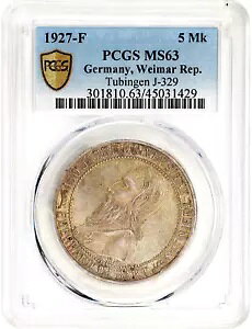 1927 F �h�C�c�B���C�}�[�����a�� �e���[�r���Q�� 5 �}���N�B�V���g�D�b�g�K���g�����ǁB PCGS MS-63�B