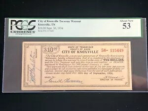 $10 �m�b�N�X�r�� �e�l�V�[�勰�Q�X�N���b�v �����ȃ������g 1934 PCGS 53 �V�i�ɂ���
