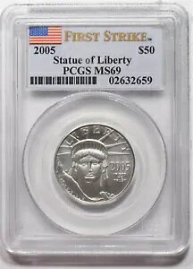 2005 プラチナ イーグル $50 リバティ ファースト ストライク APtW 0.5oz PCGS MS69 PC1610