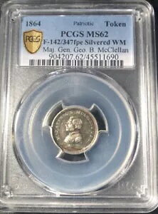 1864 W[W B. }N 142/347fpeAAeB 7 PCGS MS62 Vo[h WM