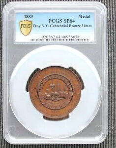 1889 �g���C �j���[���[�N �Z���e�j�A�� �u�����Y ���_�� 31mm PCGS SP64 ���A �|�b�v 1
