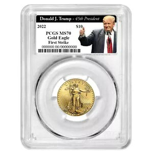 2022 $10 �A�����J�� �S�[���h �C�[�O�� 1/4 �I���X PCGS MS70 FS �g�����v�� 45 ��哝�̃��x��