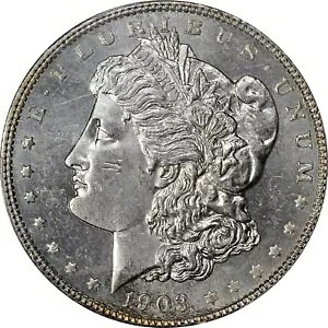 1903 モルガン ドル PCGS 63PL、厳しい PL 日付 1