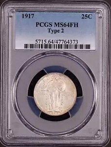 1917 �X�^���f�B���O ���o�e�B �N�H�[�^�[ �^�C�v 2 PCGS MS64FH - �h��Ȍ��� PQ