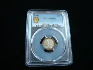 1937 �}�[�L�����[ �V���o�[ �_�C�� �v���[�t PCGS �O���[�h PR66 #47797654