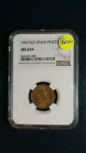 1947 (53) スペイン ペセタ NGC MS63+ 未流通 1P コインを価格で販売します!