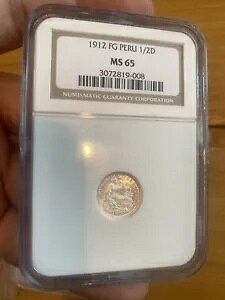 1912 FG �y���[ 1/2 �f�B�l�� NGC MS65 �L�[ �f�C�g �u���C�W���O �z���C�g ���� �킸���ȃS�[���h�̐F����