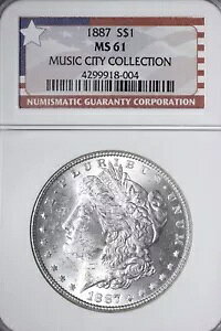 BU 1887 ���[�K�� �V���o�[ �_���[ NGC MS61 �~���[�W�b�N �V�e�B �R���N�V���� VME