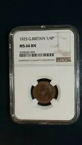 1925 CMX 1/4 yj[ NGC MS66 BN GEM UNC 1/4P RC w܂傤!