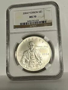 2004 P THOMAS ALVA EDISON LOVo[ _[ NGC MS70