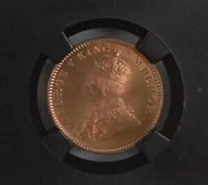 1936 C KG V British India 1/4 Anna Black Core-NGC Graded MS 66 RD