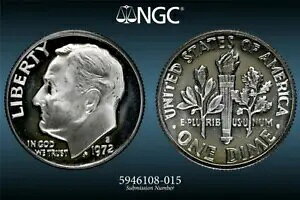 1972 S 10C ���[�Y�x���g �_�C�� PF69* �X�^�[ �J���I NGC PhotoVision? �v���[�t PR69; SKU 2746