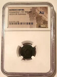 NGC ���[�}�鍑 �R���X�^���e�B�k�X 1 �� AD 307-337 AE3/4 BI Nummus AU