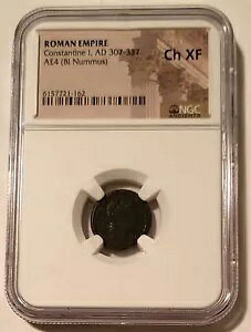 ���[�}�鍑 �R���X�^���e�B�k�X 1 �� AD 307-337 AE 4 BI Nummus Ch XF NGC