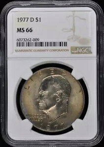 1977-D アイゼンハワー ドル 1 ドル NGC MS66