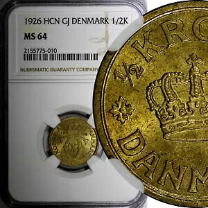 �f���}�[�N �N���X�`���� X 1926 HCN GJ 1/2 �N���[�l NGC MS64 �L�[���t KM831.1 (010)