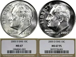 2005-D 10C SET SMS NGC MS67 & MS67PL ~ ���A PL SMS ~ �͑��݂��Ȃ��͂��ł�!