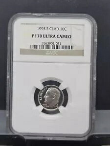1993 S CLAD 10c PF70 ULTRA CAMEO Vo[ _[ RC #565