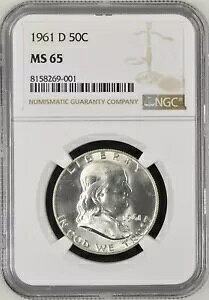 1961-D 50C �t�����N���� �n�[�t�_���[ NGC MS65 8158269-001