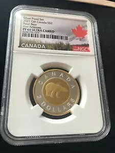 2021 Polar Bear NGC Graded Canadian�AToonie**PF-69 UC**First Releases #029