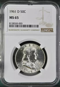 1961-D 50C �t�����N���� �n�[�t�_���[ NGC MS65 8158269-003