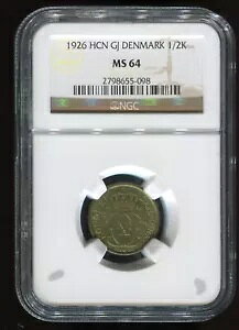 1926 �f���}�[�N 1/2 �N���[�l | NGC MS64 | 716,000 �~���g | KM 831.1 |��������