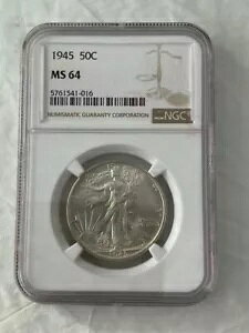 1945 50c �E�H�[�L���O ���o�e�B �n�[�t�_���[ - NGC MS 64