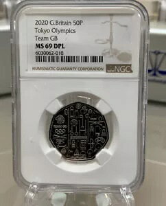 2020 �`�[�� GB ���� 2020 �I�����s�b�N 50 �y���X 50 �y���X �R�C�� NGC MS69 DPL ������