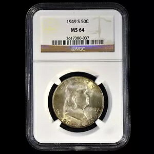 1949-S �t�����N���� �n�[�t�_���[ ? NGC MS-64 ? 50C �V���o�[�����ʃR�C�� ?�M���ł���?