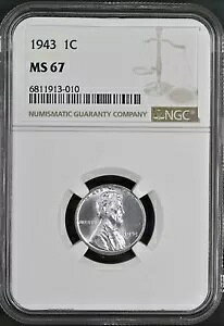 1943 1C J[ 1 Zg NGC MS67 6811913-010