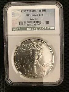 1986 �V���o�[ �A�����J�� �C�[�O�� NGC MS69 ���N�x���s���x��